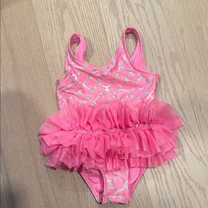 Cat & Jack Pink Swimsuit with Silver Details